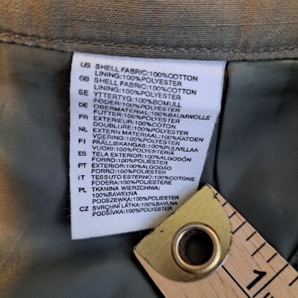 H&M LOGG Olive Green Cargo Mini Skirt Women 12 Utility Pockets Lined Casual - Picture 10 of 11